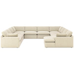 Elyza Linen 10-Piece RAF Chaise Sectional