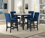 Lennon Royal Blue Round Counter Height Dining Set