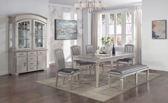 Klina Silver Champagne Extendable Dining Table