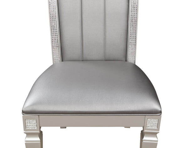 Klina Silver Champagne Dining Chair, Set of 2