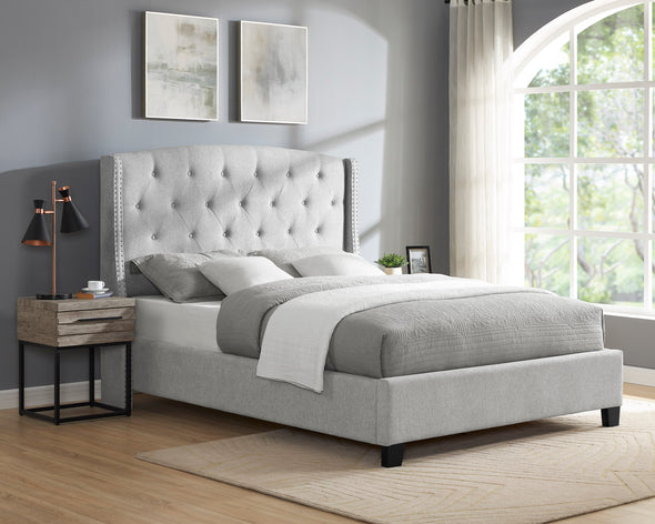 Eva Dove Gray Queen Upholstered Bed