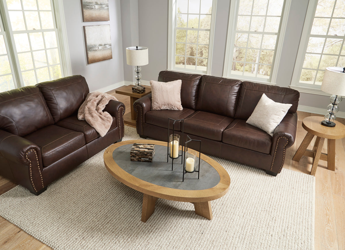 Colleton Dark Brown Leather Living Room