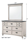 Sawyer Antique White/Brown Bedroom Mirror (Mirror Only) -  - Luna Furniture