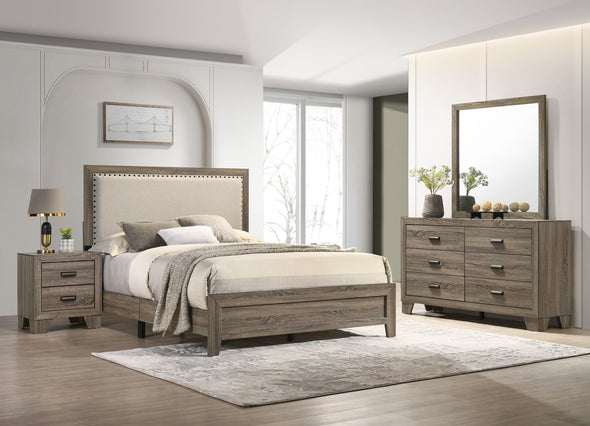 Mille Brownish Gray Upholstered Bedroom Set