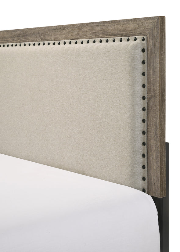 Mille Brownish Gray Full Upholstered Bed