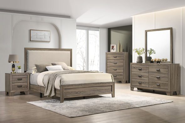 Mille Brownish Gray King Upholstered Bed