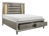 Tamsin Silver/Gray Metallic LED Upholstered Storage Platform Bedroom Set