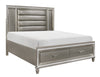 Tamsin Silver/Gray Metallic Queen LED Upholstered Storage Platform Bed