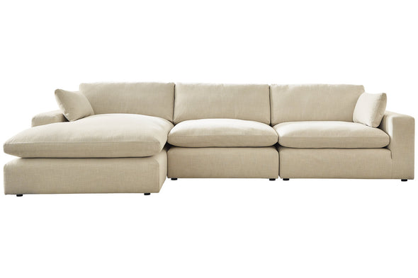 Elyza Linen 3-Piece LAF Chaise Sectional