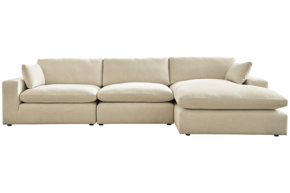 Elyza Linen 3-Piece RAF Chaise Sectional