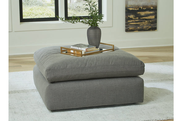 Elyza Smoke Oversized Accent Ottoman -  - Luna Furniture