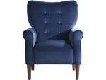 Kyrie Blue Velvet Accent Chair
