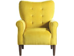 Kyrie Yellow Velvet Accent Chair