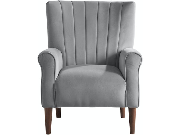 Urielle Dark Gray Velvet Accent Chair