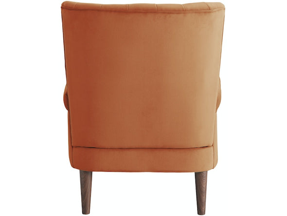 Urielle Orange Velvet Accent Chair