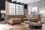 Baskove Auburn Leather Large LAF Sectional - Luna Furniture