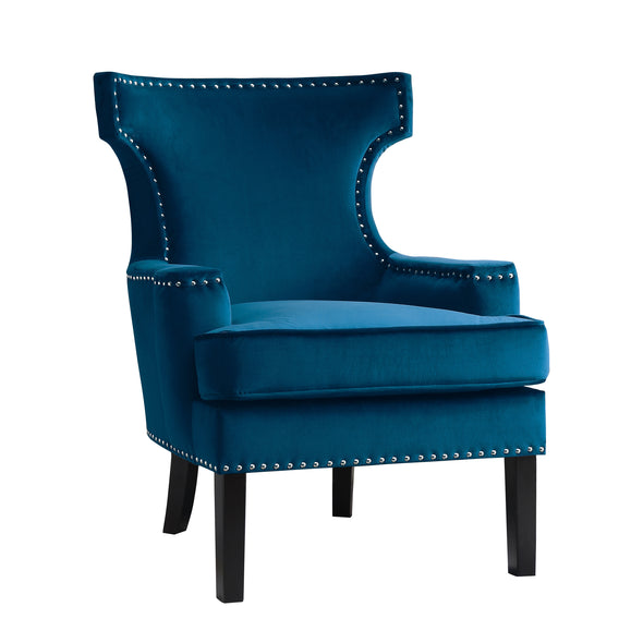 Lapis Blue Velvet Accent Chair - Luna Furniture