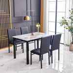 Aiden White/Black 5-Piece Dining Set - Luna Furniture