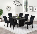 1220 Onyx - (FAUX MARBLE) Dining Table + 6 Chair Set - 1220 Onyx - Luna Furniture