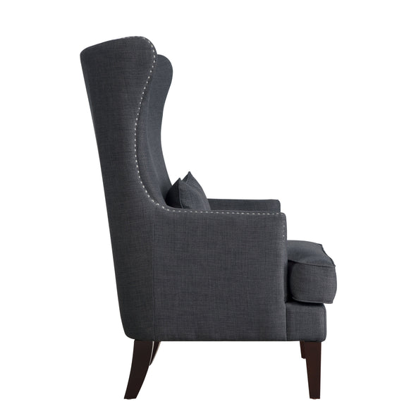 Avina Gray Accent Chair with Kidney Pillow - Luna Furniture
