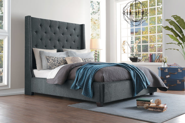 Fairborn Gray Full Upholstered Storage Platform Bed