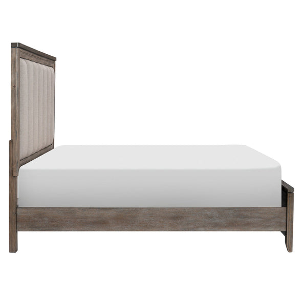 Newell Brown Upholsterd King Panel Bed