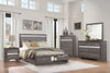 Luster Gray King Storage Platform Bed - Luna Furniture