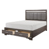 Luster Gray King Storage Platform Bed - Luna Furniture