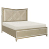 Bijou Champagne LED Upholstered Storage Platform Bedroom Set - Luna Furniture