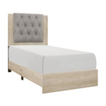 Whiting Cream Twin Upholstered Panel Bed