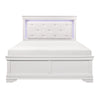 Lana White Twin LED Upholstered Panel Bed