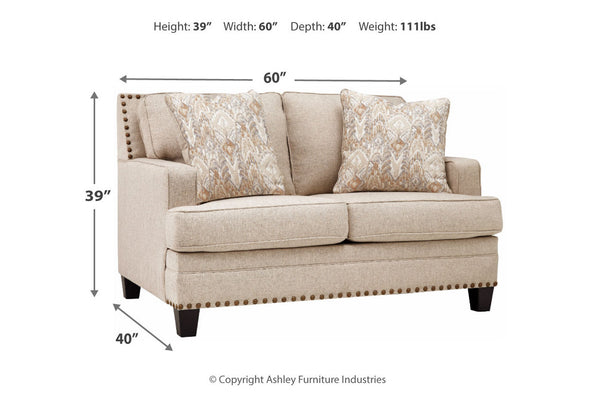 Claredon Linen Loveseat - Ashley - Luna Furniture