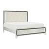 Salon White LED Upholstered Panel Bedroom Set