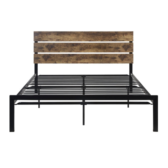 Marshall Brown Metal and Wood Twin Panel Bed