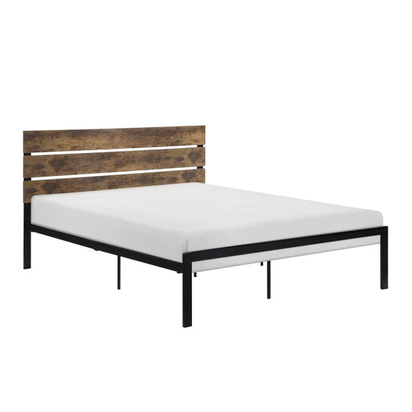 Marshall Brown Metal and Wood Full Panel Bed