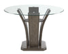 Camelia Gray Round Glass-Top Counter Height Set - Luna Furniture