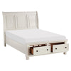 Laurelin White Sleigh Storage Platform Bedroom Set