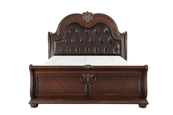 Cavalier Brown Sleigh Bedroom Set - Luna Furniture