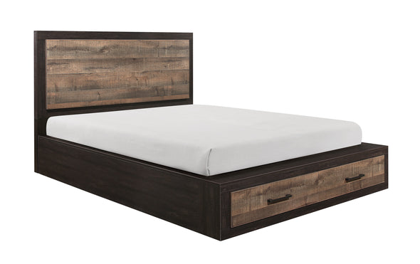 Miter Brown King Storage Platform Bed - Luna Furniture