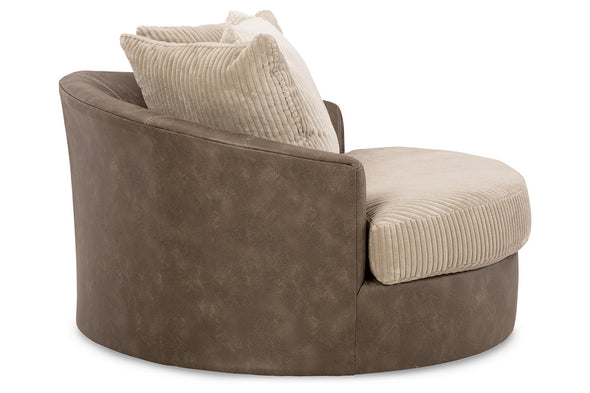 Keskin Sand Oversized Swivel Accent Chair