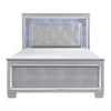 Allura Silver Full LED Upholstered Panel Bed - Luna Furniture
