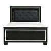Allura Black King LED Upholstered Panel Bed - Luna Furniture