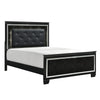 Allura Black Queen LED Upholstered Panel Bed - Luna Furniture