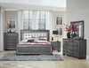 Allura Gray King LED Upholstered Panel Bed - Luna Furniture