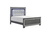 Allura Gray Queen LED Upholstered Panel Bed - Luna Furniture