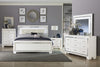 Allura White Full LED Upholstered Panel Bed - Luna Furniture