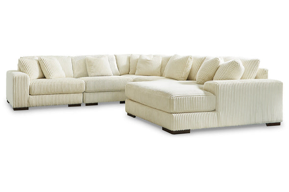 Lindyn Ivory 5-Piece RAF Chaise Sectional