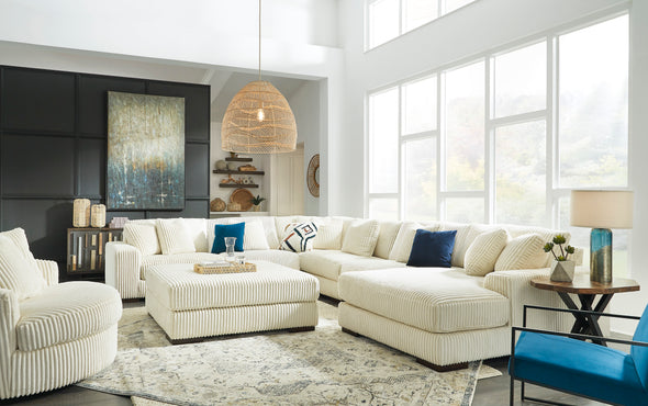 Lindyn Ivory 6-Piece RAF Chaise Sectional