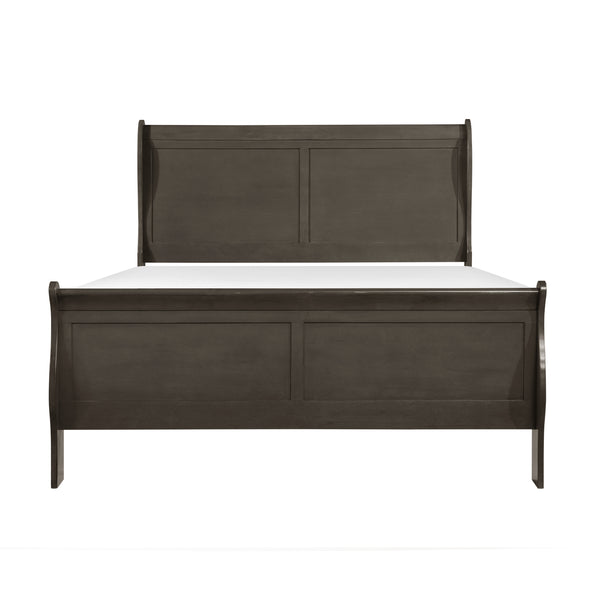 Louis Philip Stained Gray King Sleigh Bed - Luna Furniture