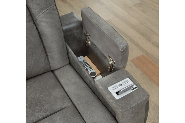 Next-Gen DuraPella Slate Power Reclining Loveseat with Console -  - Luna Furniture